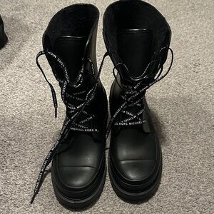 Michael Kors Black Lace-Up Women's Boots